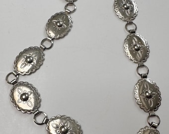 Vintage aluminum adjustable belt,linked belt