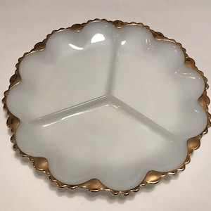 Vintage milk glass serving dish