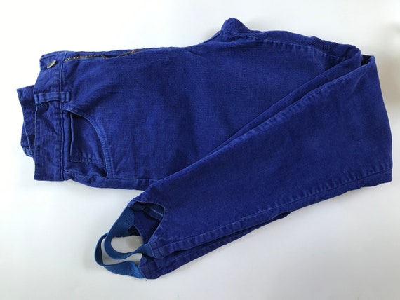 Vintage Pulse royal blue corduroy stirrup pants - image 3