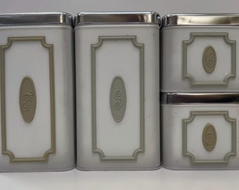 Vintage stackable canister set,vintage kitchen canisters