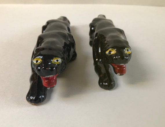 Vintage Ceramic Stalking Black Panther/red Clay Ware - Etsy