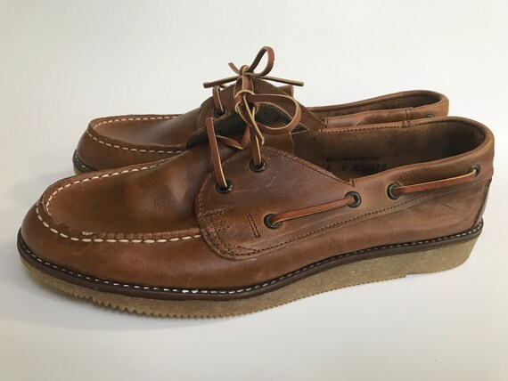 Vintage leather Comanche loafer style shoes/size … - image 5