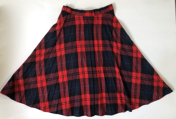 Vintage Peerless of Boston plaid wool skirt - image 1