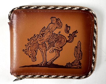 Vintage Western themed Valhyde leather wallet