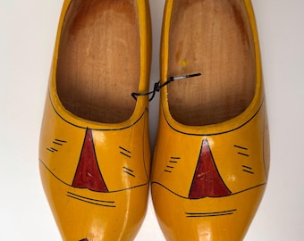 Vintage wooden hand carved clogs