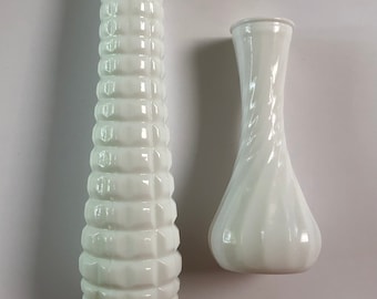 Vintage milk glass vases