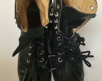 Vintage Biltrite Leather Boots/removable Fringe - Etsy Canada