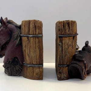 Western  themed book ends,horse decor