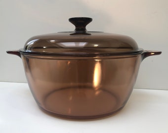 Vintage Vision Corning 4.5L Dutch oven/stock pot,Vintage glass cookware,heavy duty