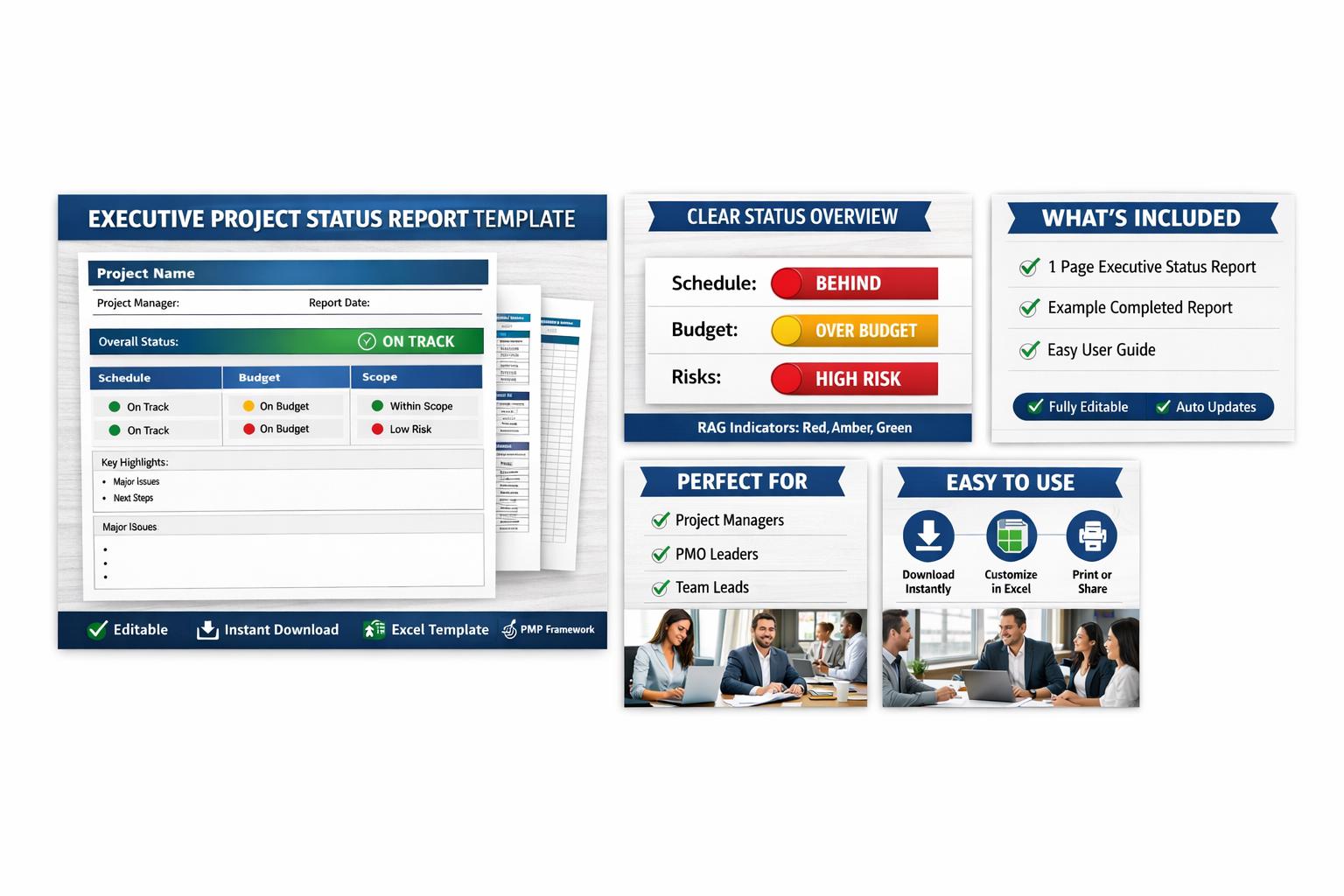 Executive Project Report Executive Project Status Report Template | Pmp-certified Excel ...
