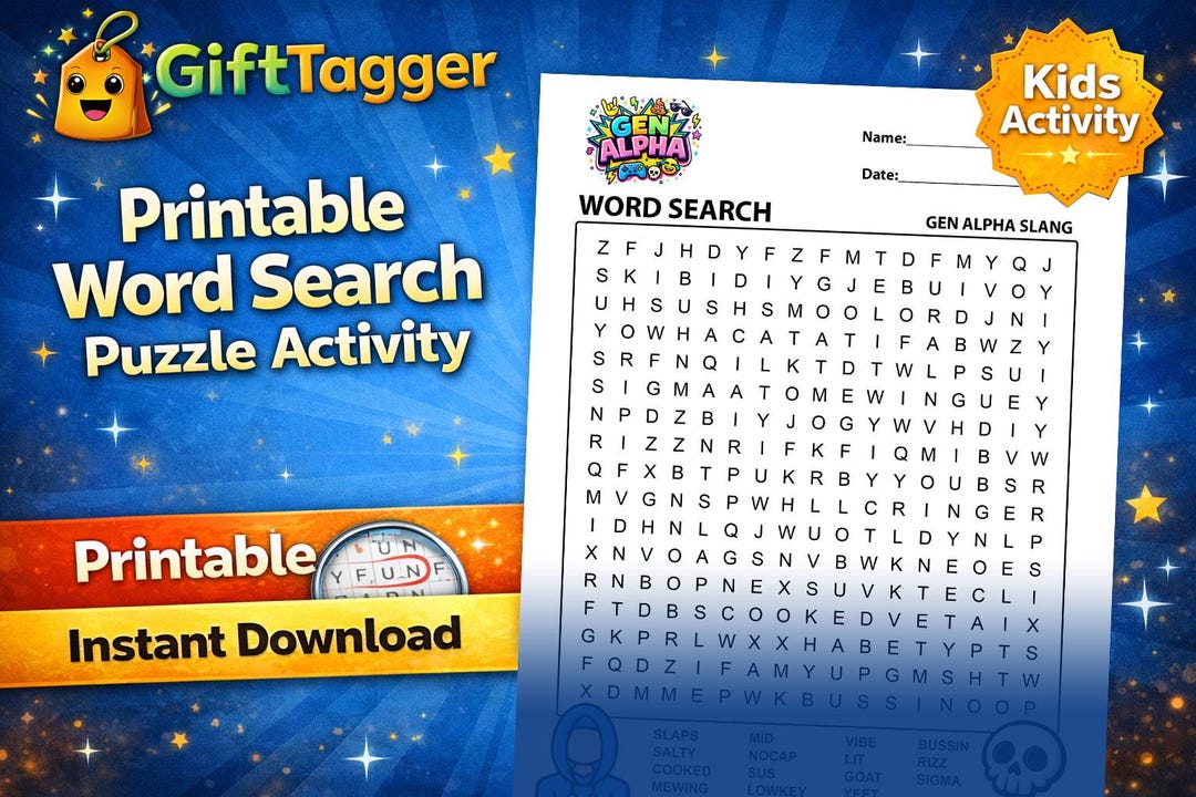 Gen Alpha Slang Word Search Printable, Tiktok Brainrot Puzzle (digital ...
