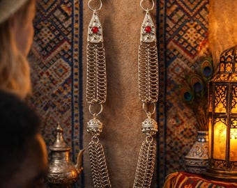 Auténtico collar tipo peto bereber marroquí - Joyería tribal hecha a mano