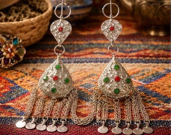 Fíbula bereber marroquí hecha a mano - Joyería artesanal de metal Mishur - Broche étnico auténtico bañado en plata - Artesanía tradicional amazigh