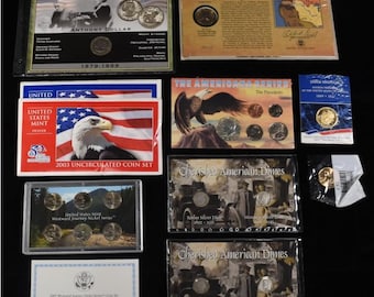 US Coin Collection: Sacagawea Dollar, Americana Series, Dimes, Nickels