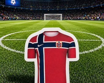 Norway World Cup Soccer Team Jersey Stickers | Futbol Fan Vinyl Decal | Norwegian Team Spirit Sticker | Soccer Lover Gift