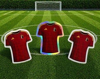 Belgium World Cup Soccer Team Jersey Stickers | Futbol Fan Vinyl Decal | Belgium Team Spirit Sticker | Soccer Lover Gift