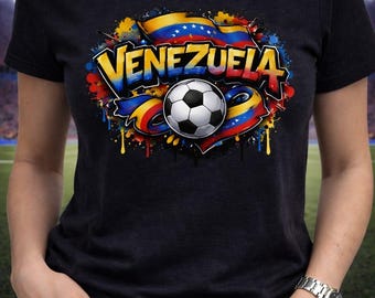 Venezuela Soccer Graphic Tee, Venezuela Pride Futbol Fan Shirt, World Cup Game Day Apparel, Gift for Soccer Lovers and Fans.