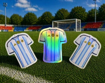 Argentina World Cup Soccer Team Jersey Stickers | Futbol Fan Vinyl Decal | Argentina Team Spirit Sticker | Soccer Lover Gift