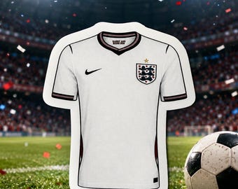 England World Cup Soccer Team Jersey Sticker | Waterproof Futbol Decal  | Soccer Vinyl Sticker | England Team Spirit Sticker | Soccer Lover