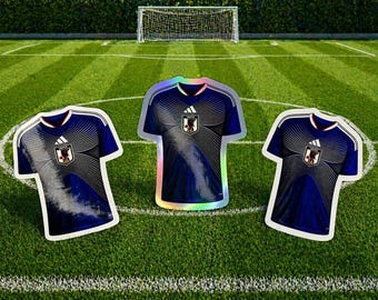 Japan World Cup Soccer Team Jersey Stickers | Futbol Fan Vinyl Decal | Japan Team Spirit Sticker | Soccer Lover Gift