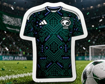 Saudi Arabia World Cup Soccer Jersey Sticker | Waterproof Futbol Decal  | Soccer Vinyl Sticker | Soccer Lover Gift