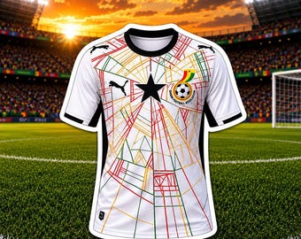 Ghana World Cup Soccer Team Jersey Stickers | Futbol Fan Vinyl Decal | Ghana Team Spirit Sticker | Soccer Lover Gift