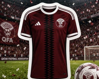 Qatar World Cup Soccer Team Jersey Sticker | Waterproof Futbol Decal  | Soccer Vinyl Sticker | Qatar Team Spirit Sticker | Soccer Lover Gift