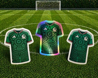 Mexico World Cup Soccer Team Jersey Stickers | Futbol Fan Vinyl Decal | Mexico Team Spirit Sticker | Soccer Lover Gift