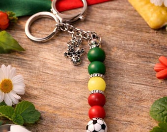 Portugal Soccer Keychain – Beaded Futebol Charm | Portuguese Team Spirit Gift | Soccer Fan Accessory