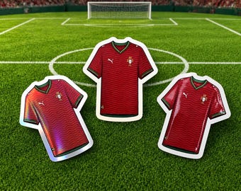 Portugal World Cup Soccer Team Jersey Stickers | Futbol Fan Vinyl Decal | Portugal Team Spirit Sticker | Soccer Lover Gift