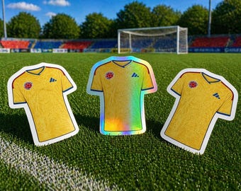 Colombia World Cup Soccer Team Jersey Stickers | Futbol Fan Vinyl Decal | Colombia Team Spirit Sticker | Soccer Lover Gift