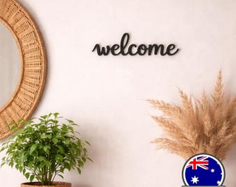 Welcome Script Sign – Minimalist Home Décor