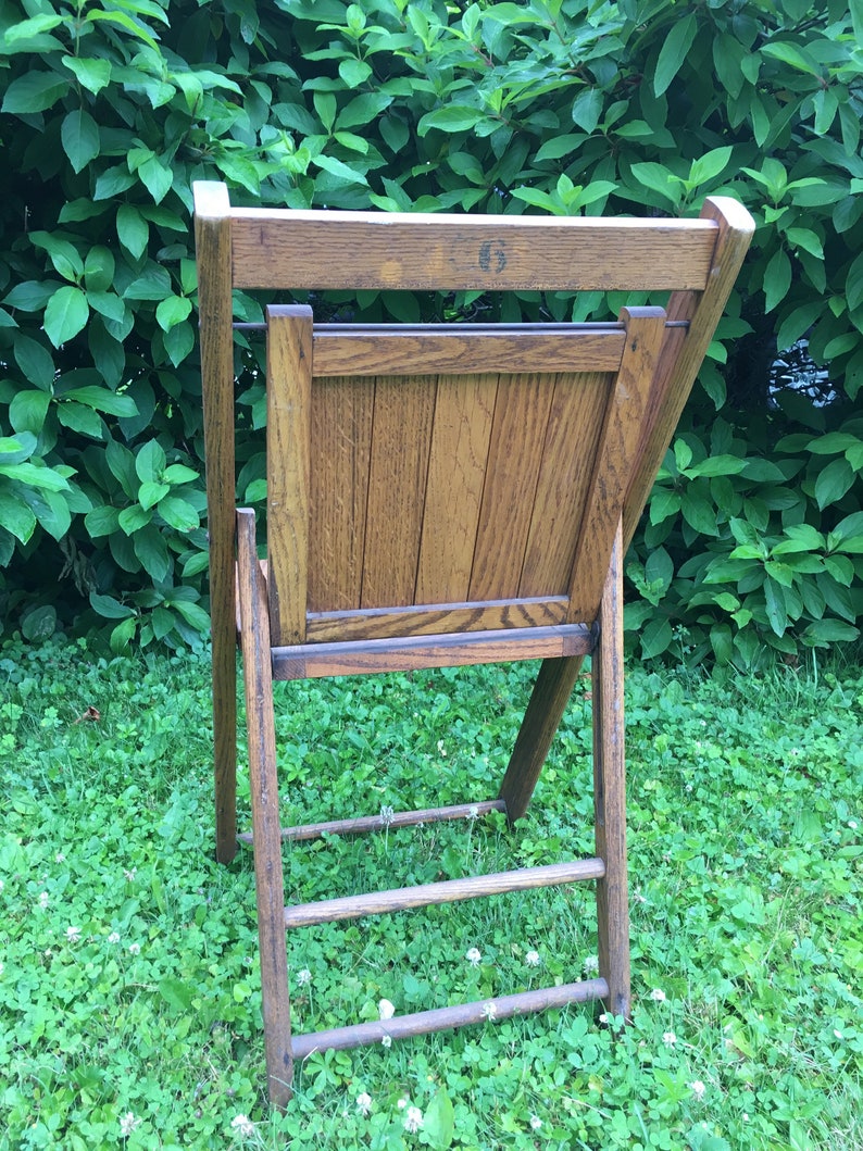 Vintage Antique Wooden Folding Chairs Wood Slat Seats . Oak or Etsy