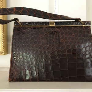 Vintage Mark Cross authentic Alligator purse handbag pocketbook 1950s