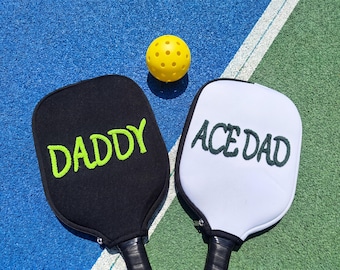 Copri racchetta da pickleball personalizzato, regalo personalizzato per lui, custodia per racchetta da pickleball con nome personalizzato, copri racchetta da pickleball, regalo per uomo appassionato di pickleball
