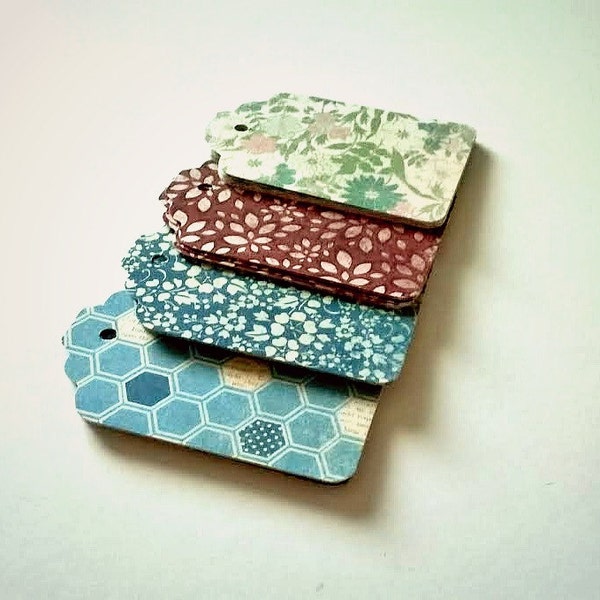 Assorted merchandise tags gift tags scalloped tags 2 dozen floral hang tags packaging tags double sided gift tags