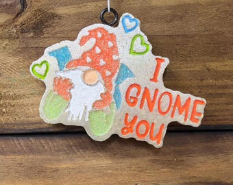 Handgemaakte I gnome You Freshie auto luchtverfrisser, geurkralen geur sinaasappel botercrème