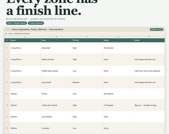 Home Declutter Spreadsheet | Keep Donate Sell Tax Log Excel