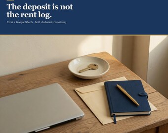 Security Deposit Tracker Spreadsheet | Landlord Refund Deduction Log Excel Sheets