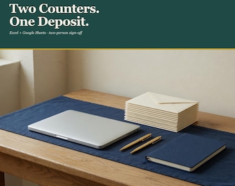 Church Offering Count Sheet | Two Counter Sign Off Deposit Log Budget vs Actual Excel Sheets