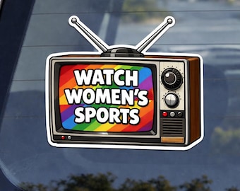 Retro TV Decal | Watch Women's Sports Vinyl Sticker (UV Protected)