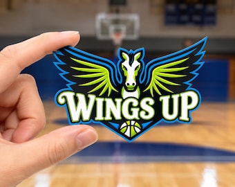 Dallas Wings WINGS UP “Rebel” Uniform Style Decal | Waterproof UV Protected Sticker | Fan Gift | Car Window- Laptop- Sticker