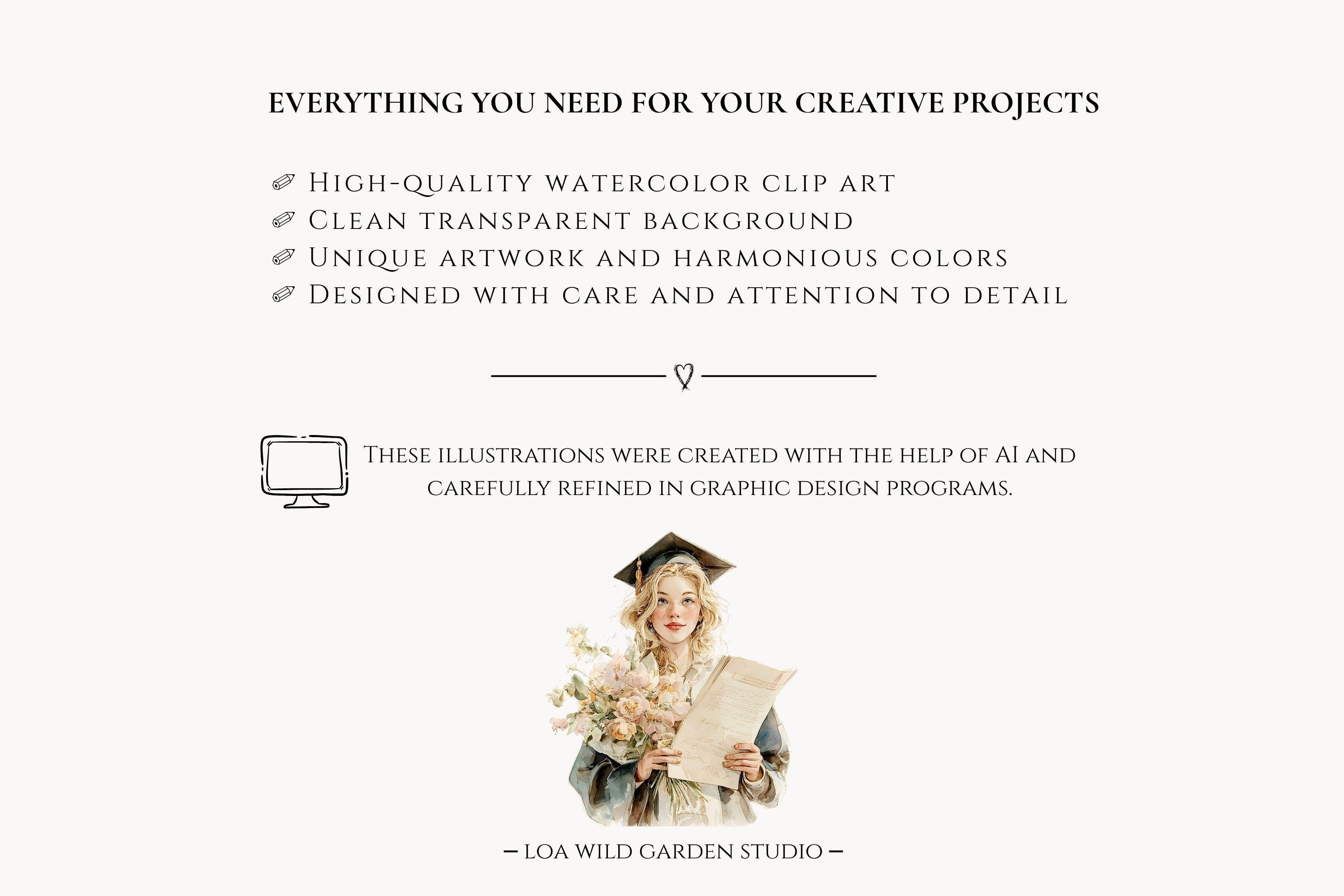 27 Pink Graduation Cap Clipart University Class of 2026 Watercolor ...