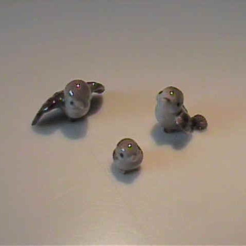 Vintage Miniature Hagen Renaker Family of Brown Tweety Birds