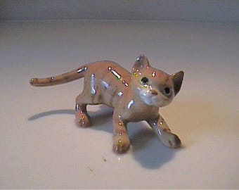 Vintage miniature Hagen Renaker papa orange tabby kitty cat