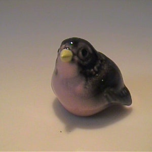 Vintage miniatyr Hagen Renaker rosa bröstad rödhake fågel