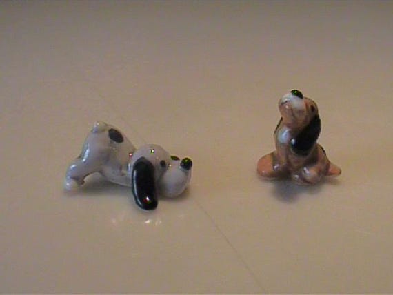 Vintage 1960's miniature bone china hound dogs