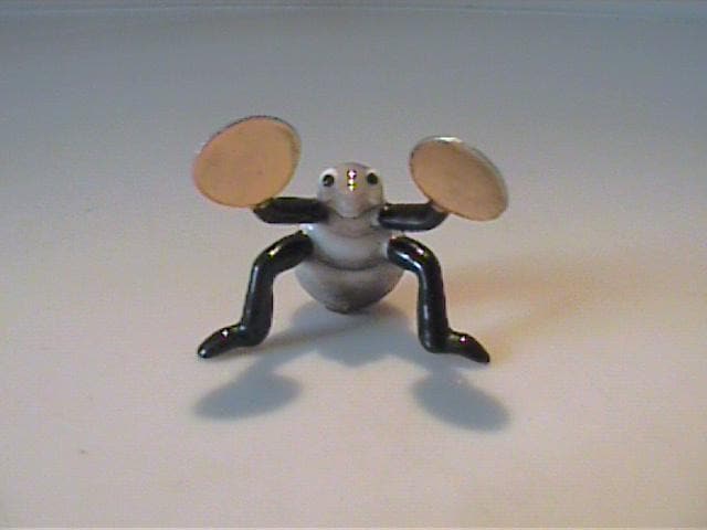 Vintage 1981 Miniature Hagen Renaker Bug Band Ladybug With Cymbals