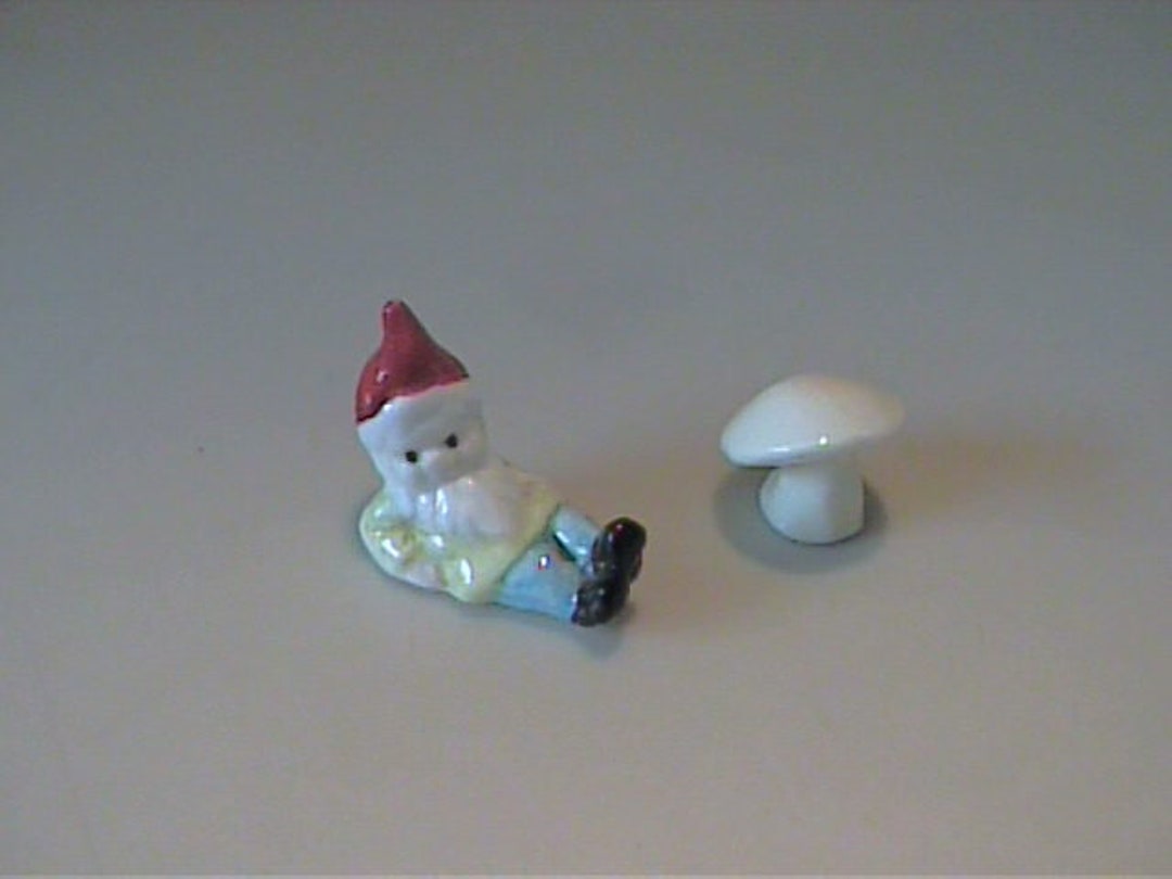 Vintage 1960's Miniature Bone China Elf or Pixie With Mushroom - Etsy