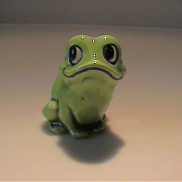 Vintage 1960's miniature ceramic character frog - Japan